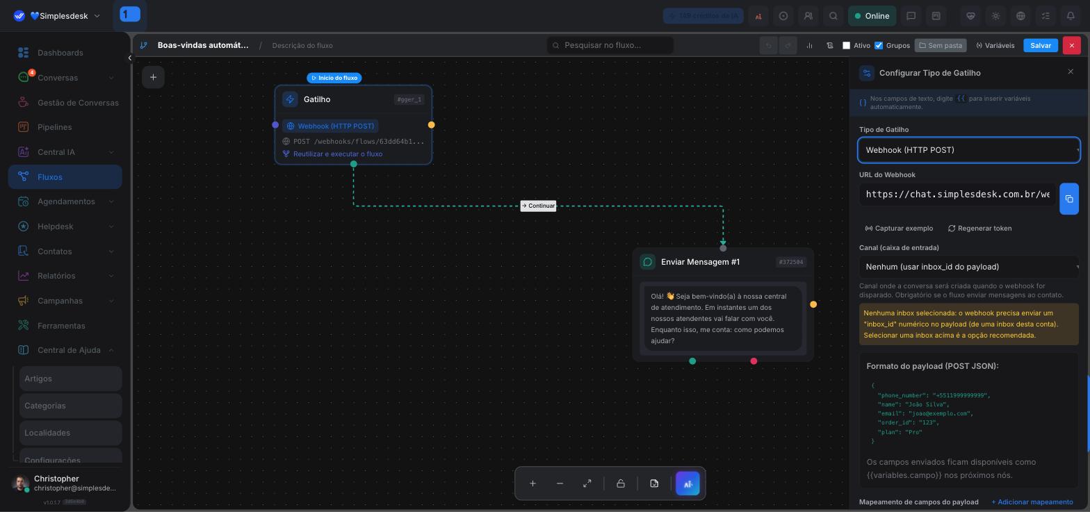 Gatilho Webhook