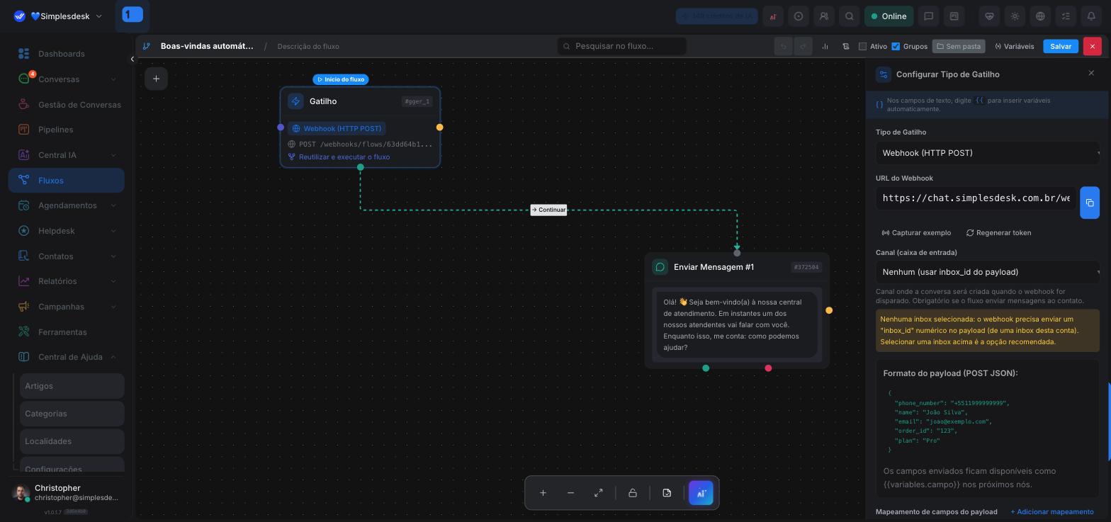 Gatilho Webhook