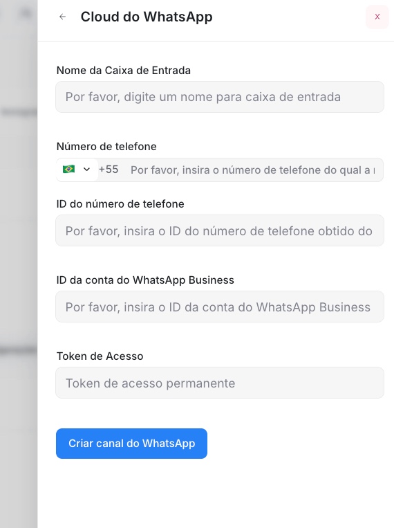 Formulário do Cloud do WhatsApp