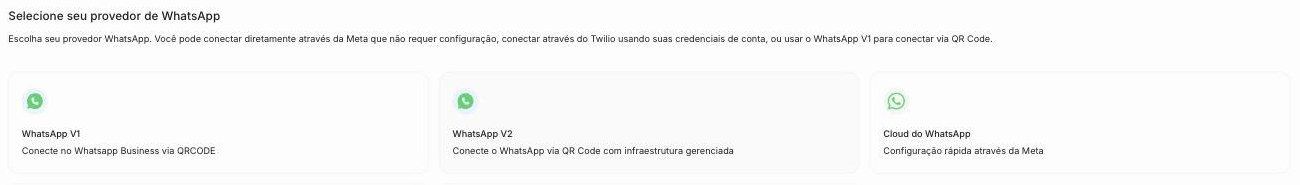 Provedores de WhatsApp: V1, V2 e Cloud API